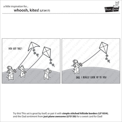 Lawn Fawn Whoosh, kites! Stempelset 4x6