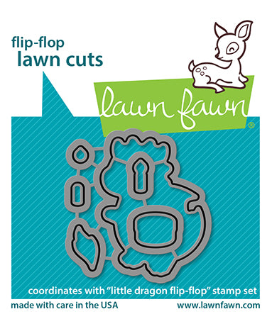 Lawn Fawn Little dragon flip flop Outline Stanzen