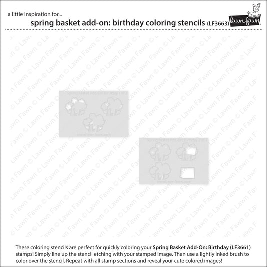 Lawn Fawn - Spring Basket add-on: birthday - Coloring Stencils