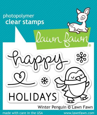 Lawn Fawn clear stamps winter penguin
