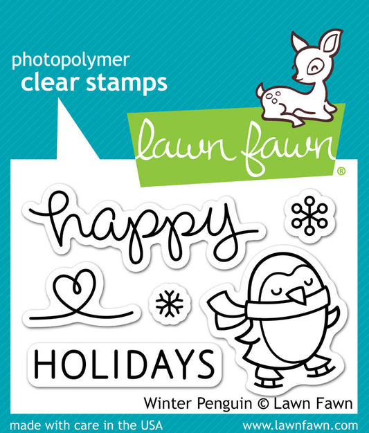 Lawn Fawn clear stamps winter penguin