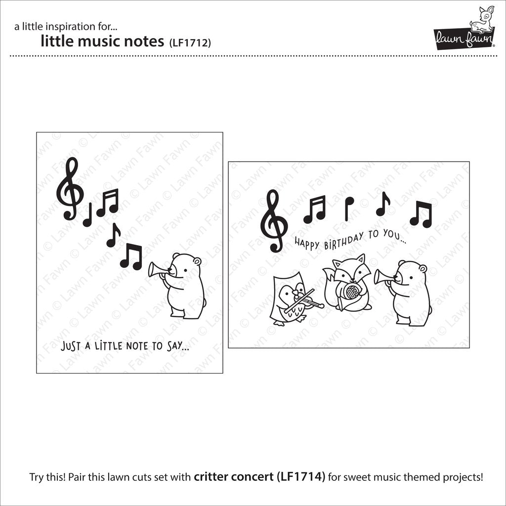 Lawn Fawn - Little Music Notes - Stanzen