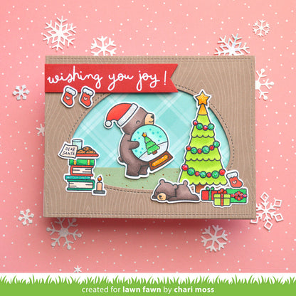 Lawn Fawn - Little snow globe: Bear - clear stamp set 3x4