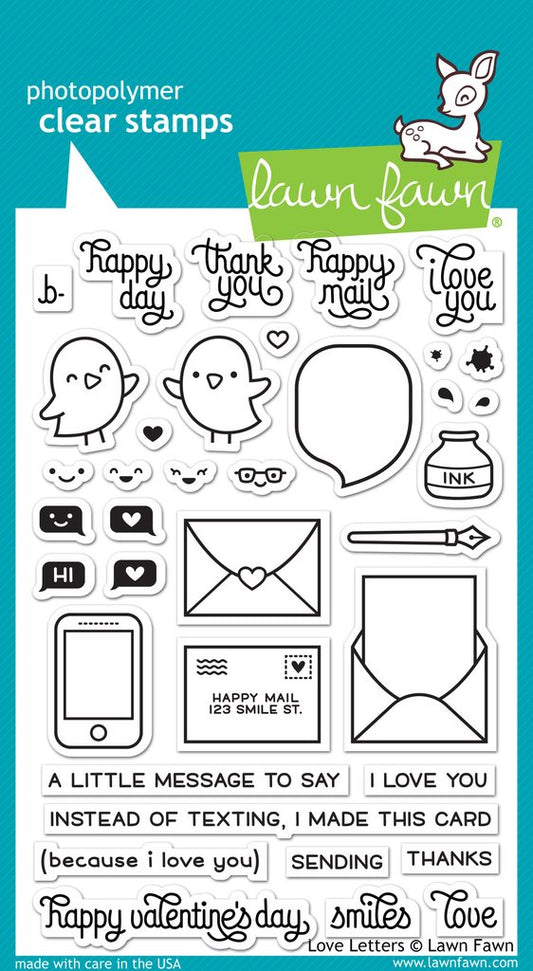 Lawn Fawn - Love Letters - Clear Stamp 4x6