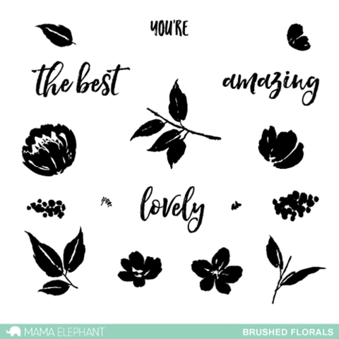 Mama Elephant - Brushed Florals Clear Stamp
