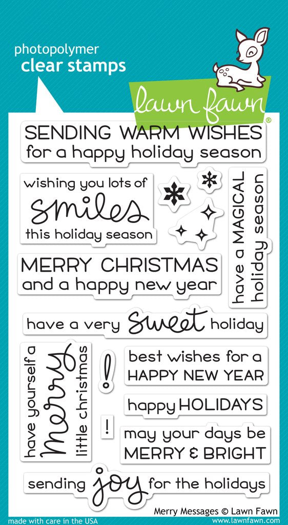 Lawn Fawn - Merry Messages - Clear Stamp 4x6