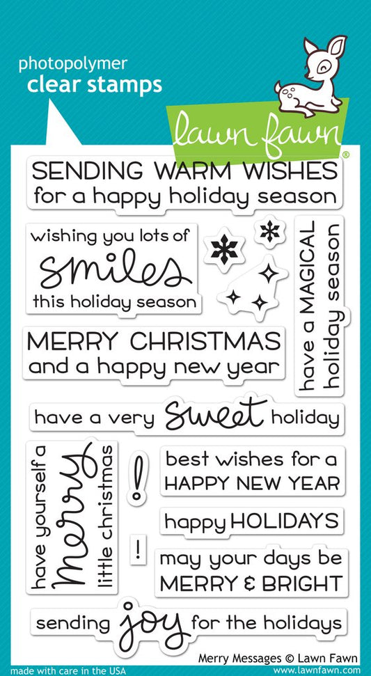 Lawn Fawn - Merry Messages - Clear Stamp 4x6