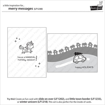 Lawn Fawn - Merry Messages - Clear Stamp 4x6