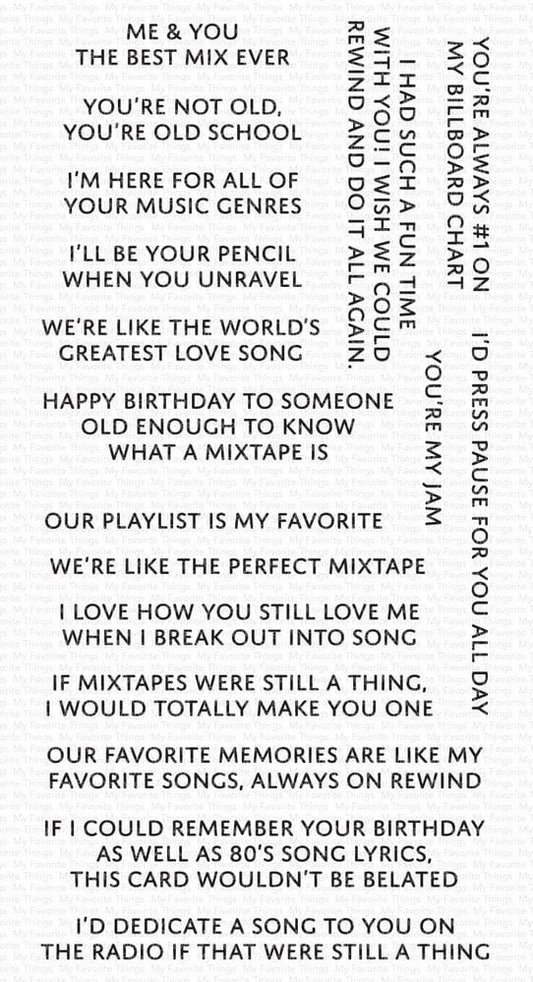 My Favorite Things - Mixtape Messages - Clear Stamp Set 4x8