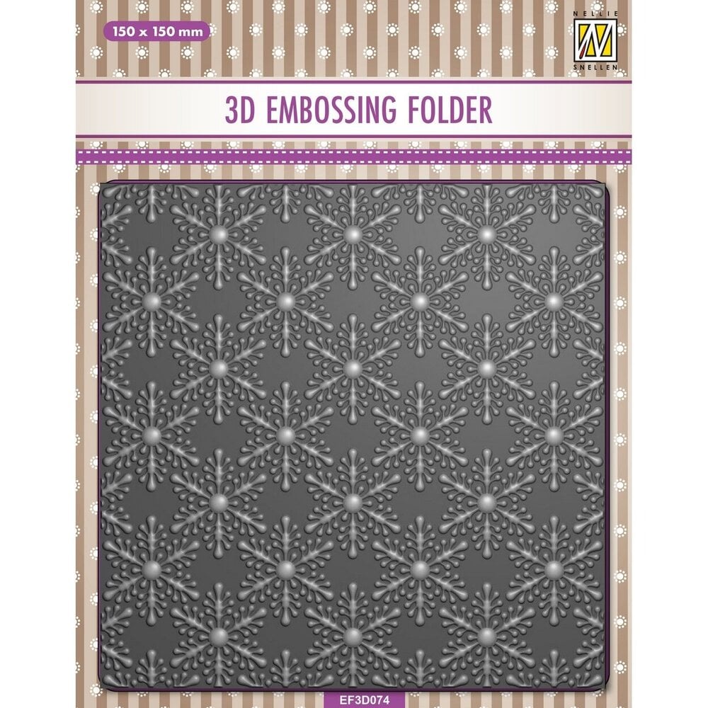 Nellie Snellen 3D Embossing Folder Christmas Snowflakes 150x150mm