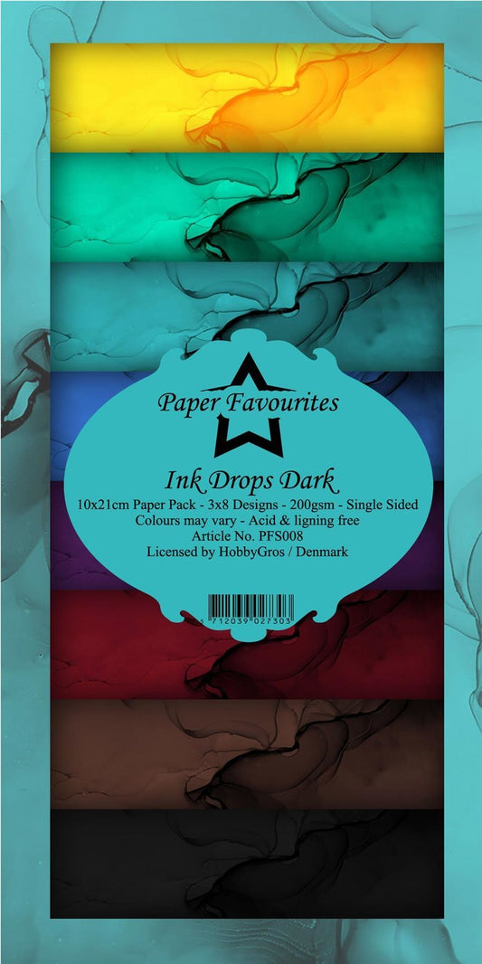 Paper Favourites - Ink Drops Dark - Slim Paper Pack