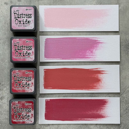 Ranger Tim Holtz Distress Mini Oxide Ink Pads Set #1 – Spun Sugar, Picked Raspberry, Festive Berries, Lumberjack Plaid