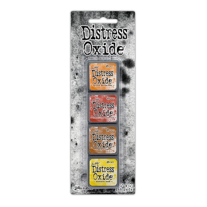Ranger Tim Holtz Distress Mini Oxide Ink Pads Set #2 – Spiced Marmalade, Crackling Campfire, Rusty Hinge, Mustard Seed