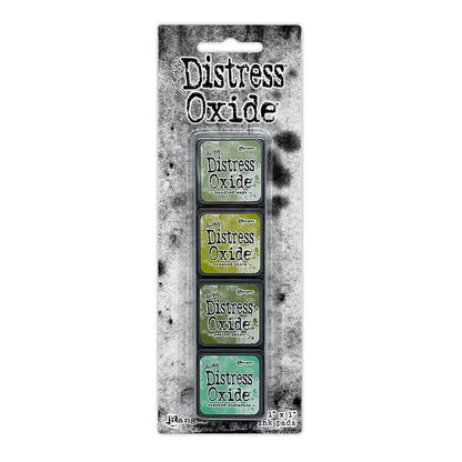Ranger Tim Holtz Distress Mini Oxide Ink Pads Set #3 – Bundled Sage, Crushed Olive, Peeled Paint, Cracked Pistachio
