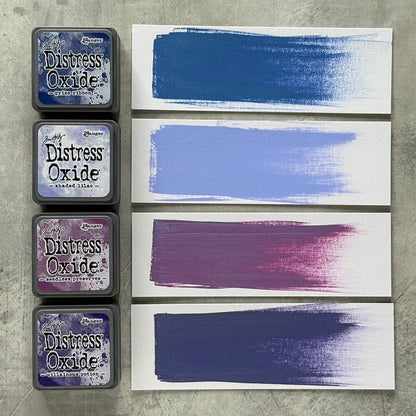 Ranger Tim Holtz Distress Mini Oxide Ink Pads Set #5 – Prize Ribbon, Shaded Lilac, Seedless Preserves, Villainous Potion