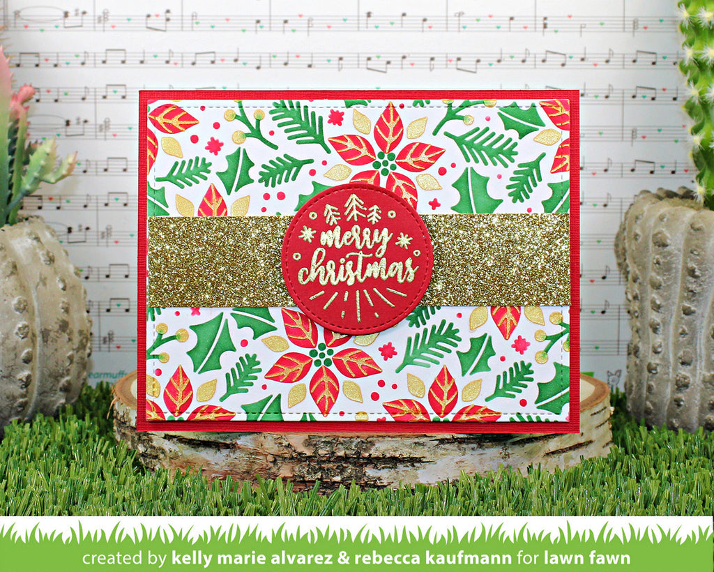 Lawn Fawn - Poinsettia  Background Stencils - 3 Layer Schablonen