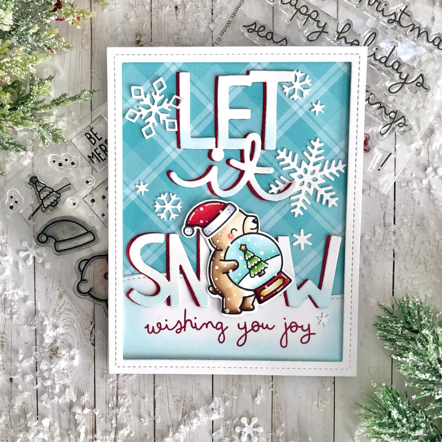 Lawn Fawn - Scribbled sentiments: Winter - clear stamp set 3x4 