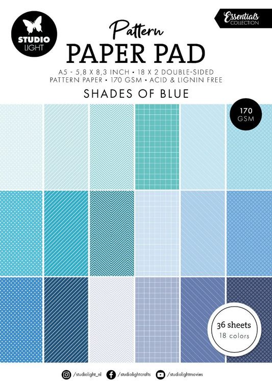 Shades Of Blue Essentials A5 Pattern Paper Pad