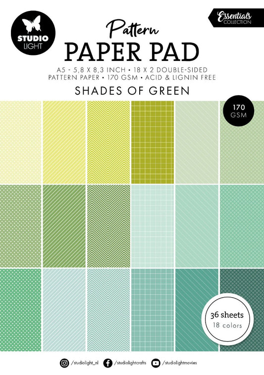 Pattern Paper Pad Shades Of Green A5 148x210mm