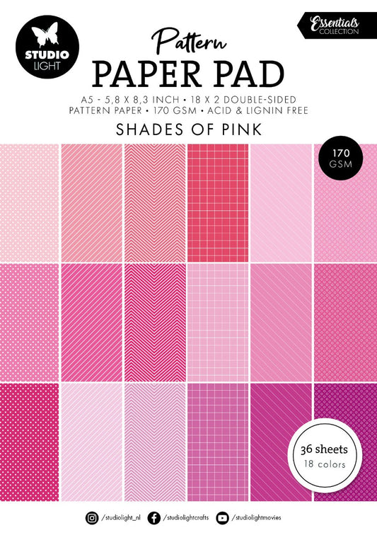 Shades Of Pink Essentials A5 Pattern Paper Pad