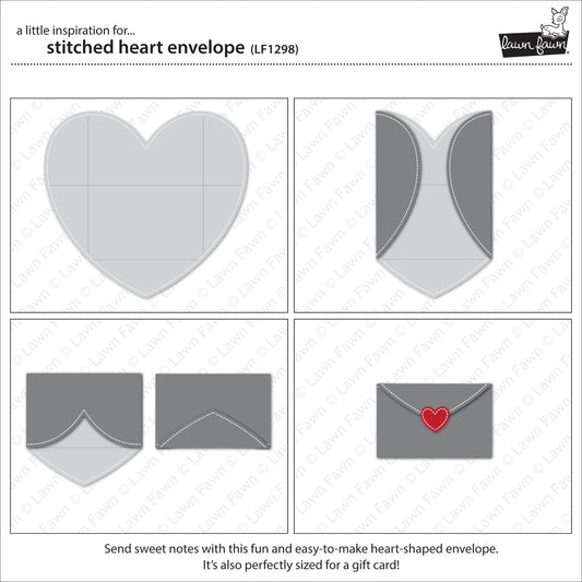 Lawn Fawn - Stitched Heart Envelope - Cuts