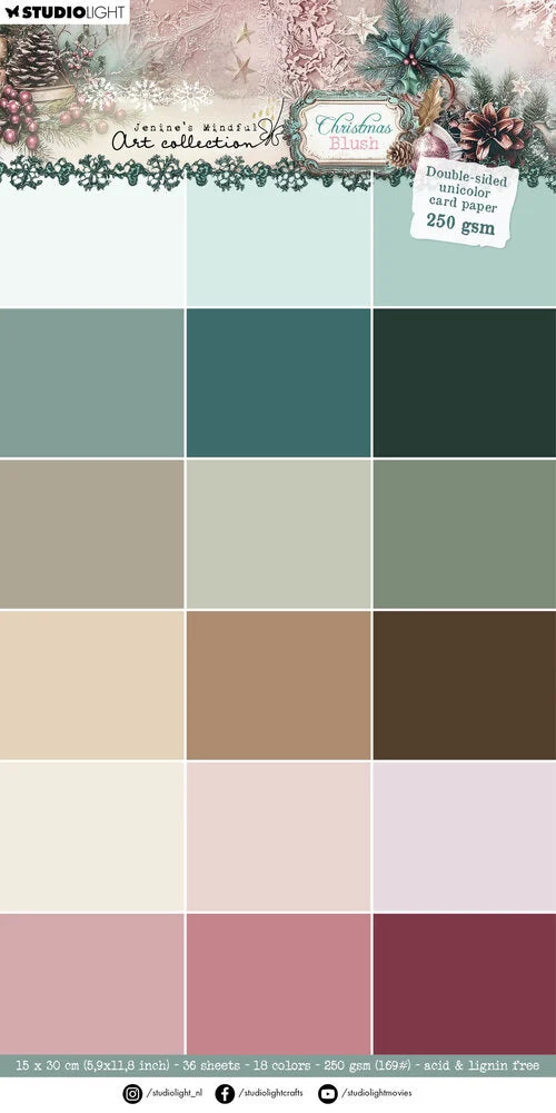 Studio Light Unicolor Card Paper "Christmas Blush" (15x30cm, 250g)
