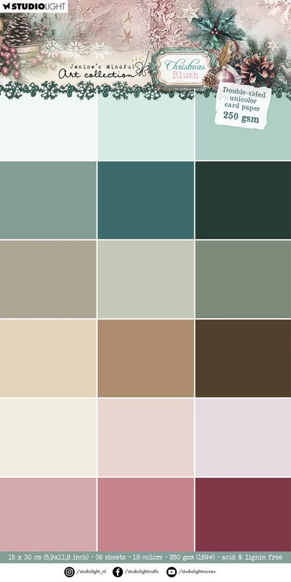 Studio Light Unicolor Card Paper "Christmas Blush" (15x30cm, 250g)