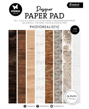 Studio Light Photorealistic A5 Designer Paper Pad – 24 Blatt fotorealistisches Designpapier (SL-ES-DPP331)