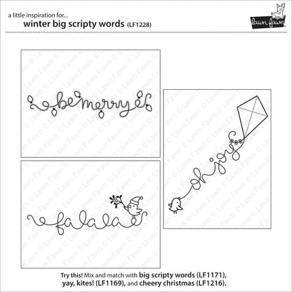 Lawn Fawn - Winter Big Scripty Words - Clear Stamp 4x6