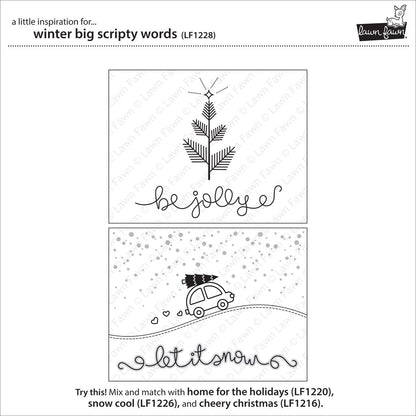 Lawn Fawn - Winter Big Scripty Words - Clear Stamp 4x6