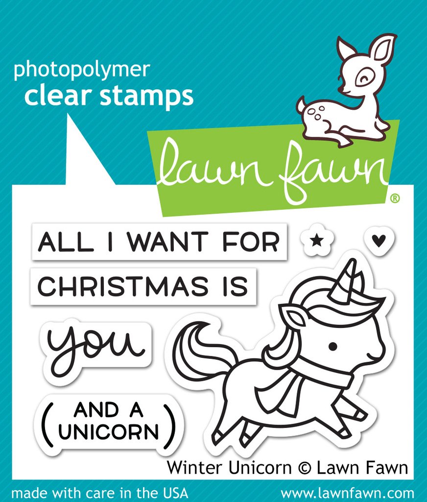 Lawn Fawn - Winter Unicorn - Clear Stamp 2x3