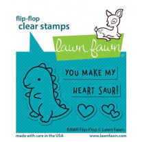 Lawn Fawn - RAWR Flip-Flop - Clear Stamps 2x3
