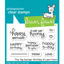 Lawn Fawn - Tiny Tag Sayings: Birthday - Clear Stamps 2x3