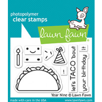Lawn Fawn - Year Nine - Clear Stamp 2x3