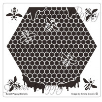 Sweet Poppy - Stencil Schablone Edelstahl 12.5x12cm - Honeybee Hive