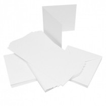 Craft UK - 50 Karten und Umschläge 6x6 Inch - Weiss Leinen
