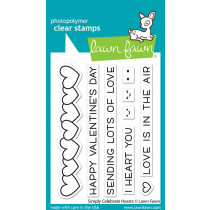 Lawn Fawn - Simply celebrate Hearts - Clear Stamp 3x4
