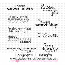 C.C. Designs Logos Sentiments Cling Stamps 3.5"X3.5" - Snowy Sentiments
