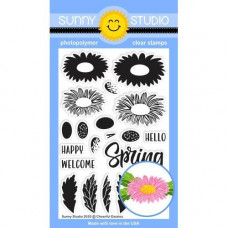 Sunny Studio - Cheerful Daisies - Clear Stamps 4x6