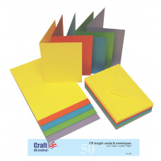 Craft UK - Karten und Umschläge C6 - Kräftige Farben 50 Stk
