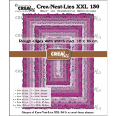 Crealies - Crea-Nest-Lies - Stanzschablonen XXL Rectangles with rough edges and stitchlines