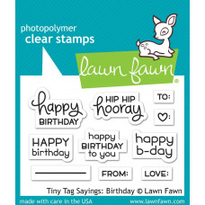 Lawn Fawn - Tiny Tag Sayings: Birthday - Clear Stamp 3x4