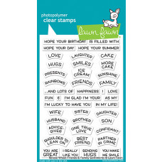 Lawn Fawn - Reveal Wheel Friends & Family Sentiments - Clear Stamp 4x6