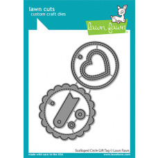 Lawn Fawn - scalloped circle gift tag - Stanzen