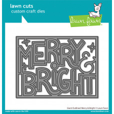 Lawn Fawn - Giant outlined Merry & Bright - Stand alone Stanzen