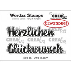 Crealies - Wordzz - Herzlichen Glückwunsch - Clear Stamps