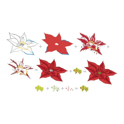 Altenew - Build A Flower: Poinsettia - Clear Stamps 6x8 und Stanzen
