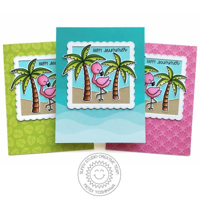 Sunny Studio - Fabulous Flamingos - Clear Stamps 4x6