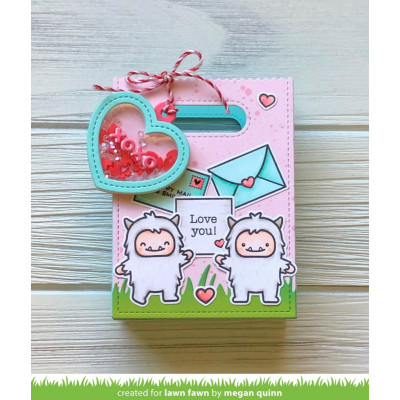 Lawn Fawn - heart shaker gift tag - Stanzen