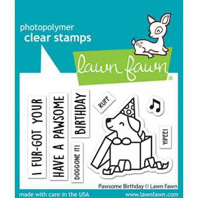Lawn Fawn - pawsome birthday - Clear Stamp 2x3